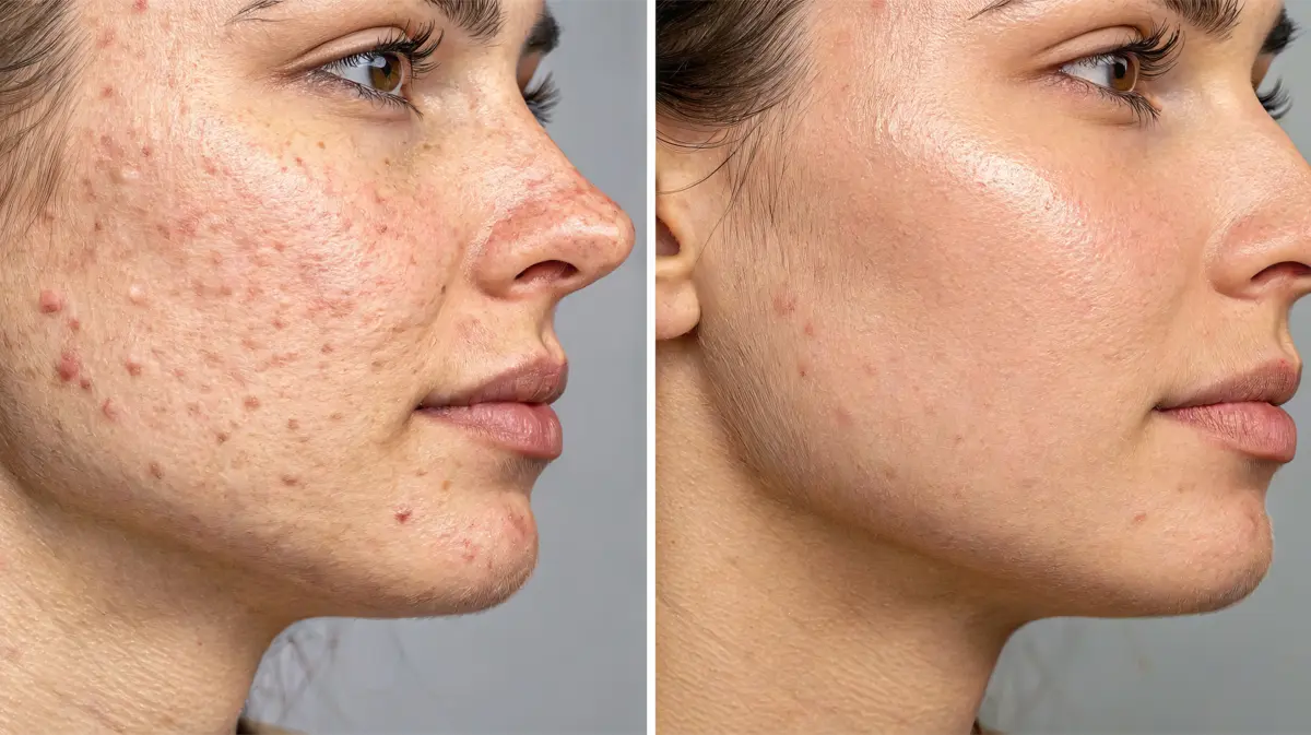Microneedling before and after image